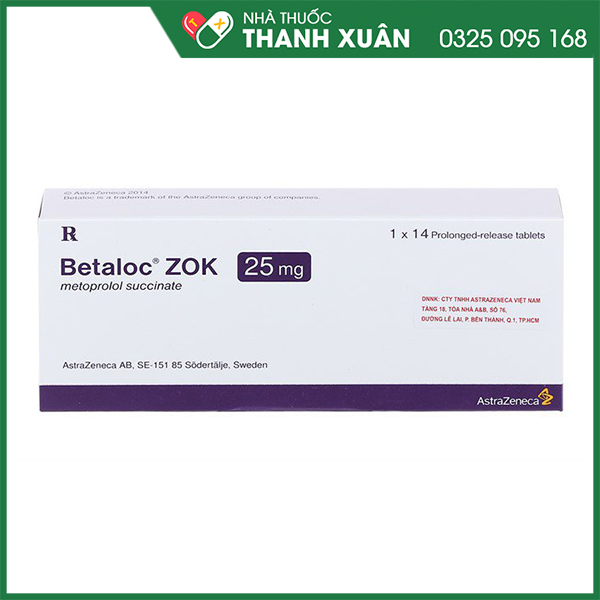 Thuốc Betaloc ZOK 25mg trị tăng huyết áp
